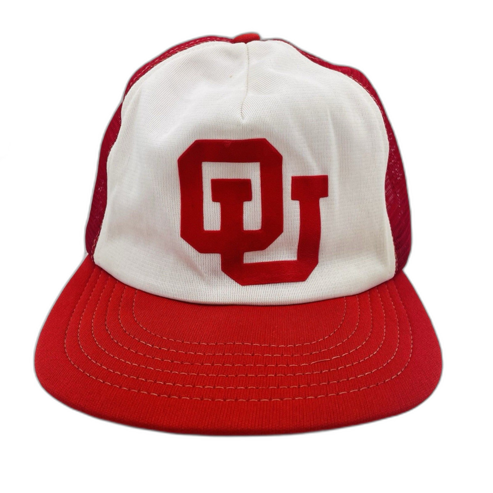 Vintage Oklahoma Sooners Snapback Trucker Hat Cap Made in USA Large - XL